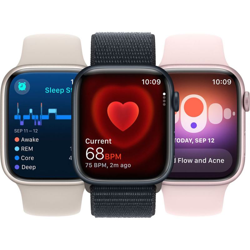 Смартгодинник Apple Watch Series 9 GPS 45mm Starlight Aluminium Case with Starlight Sport Band – M/L